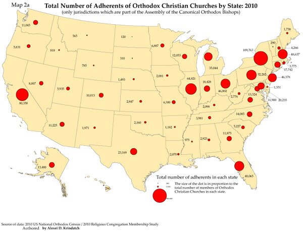 Orthodox Adherents by State 